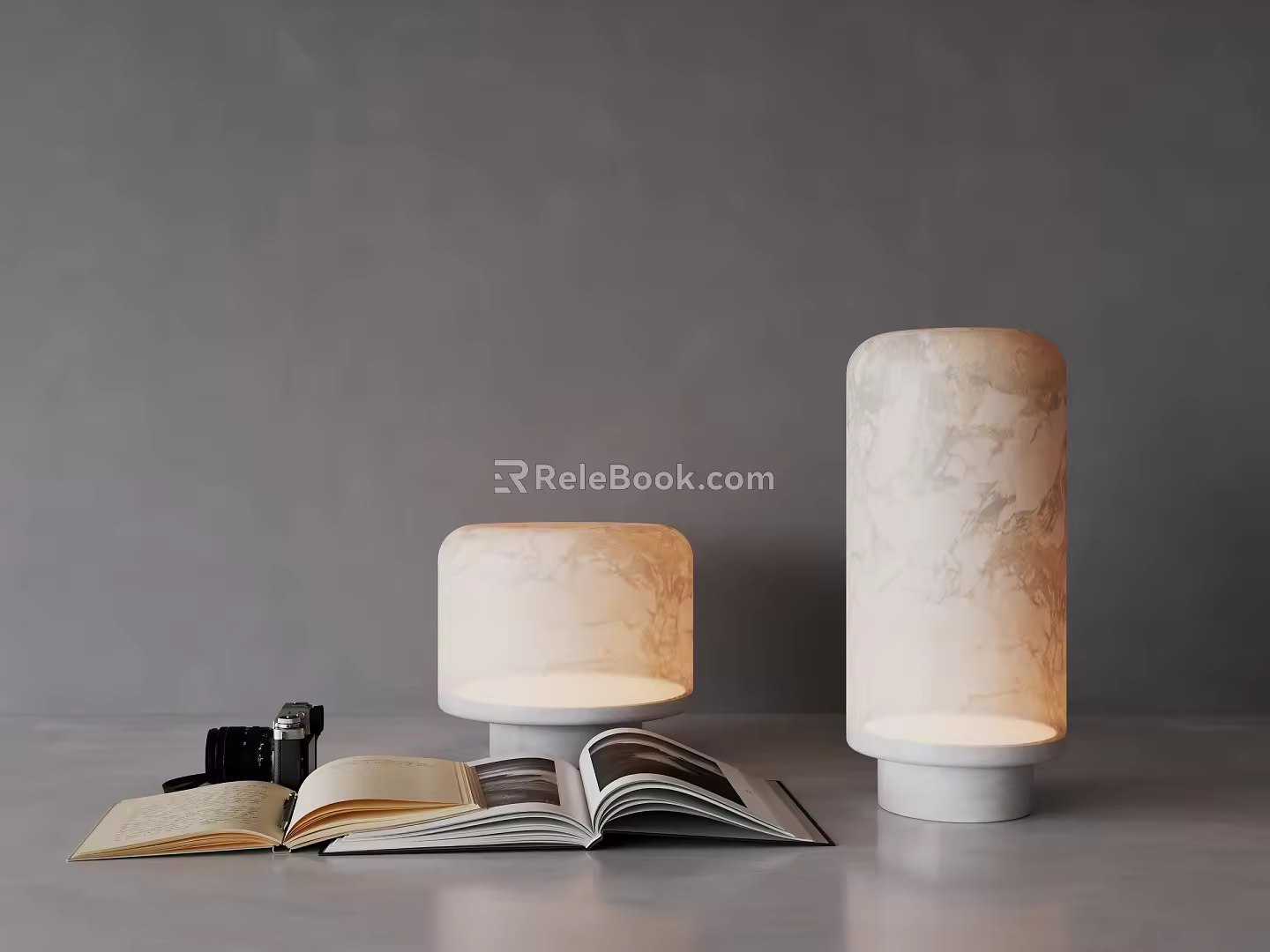 Modern Table Lamp Middle Antique Column-shaped marble lamp 3d model