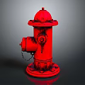 Red Fire Hydrant With Classic Design And Rustic Texture On Dark Background