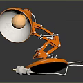 Orange Table Lamp With Base Shade Bulb And Power Cord 3d model