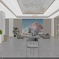 Modern Luxury Hotel Lobby With Marble Furnishings Cozy Lounge Space And Elegant Reception Counter