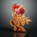 Colorful Decorative Fish Character With Dessert Toppings Including Strawberries Cream Stars And Candy Sticks