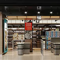 Well Stocked Supermarket Interior With Numbered Checkout Lanes And Product Shelves