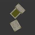 Carved Stone Boxes With Open Lid And Green Interior Details 3d model