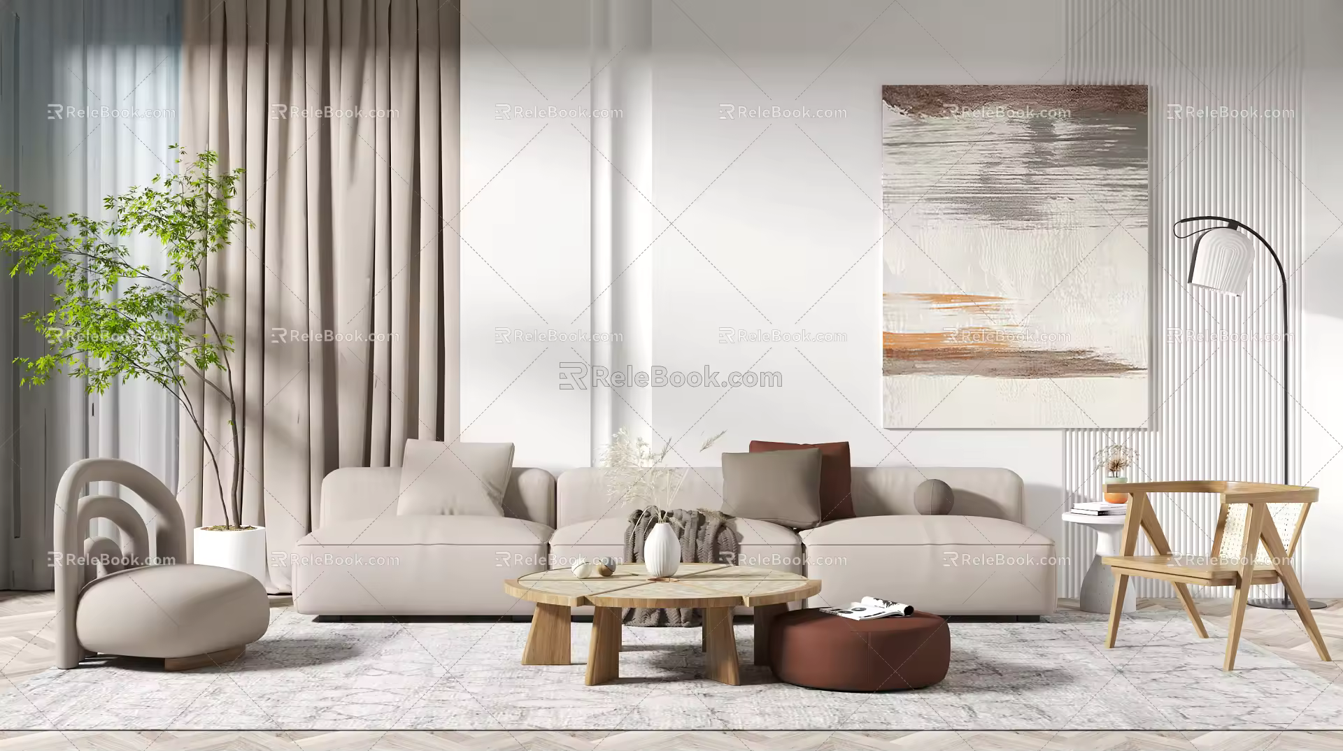 Modern Sofa Coffee Table Combination Sofa Coffee Table Combination 3d model