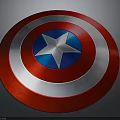 Captain America Shield With Red White Blue Circular Design And Silver Star