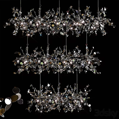Sparkling Multi Tier Modern Chandelier With Crystal Elements And Decorative Design 3d model