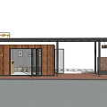 Traditional Post Station With Wooden Facade Brick Walls Curved Roof Surrounded by Trees And Bookshelves