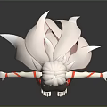 Anime Character With White Hair Red Eyes And Orange Outfit Standing Near Creature