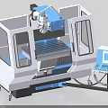 Industrial CNC Machining Center With Transparent Protective Doors Control Panel And Precision Worktable 3d model