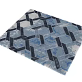 Modern Square Rug Featuring Geometric Blue White Pattern With Black Intertwined Lines 3d model