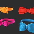 Colorful Decorative Bow Ties In Orange Red Pink And Blue For Daily Use