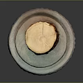 Natural Wooden Log Cylinder with Sturdy Stone Base for Decorative