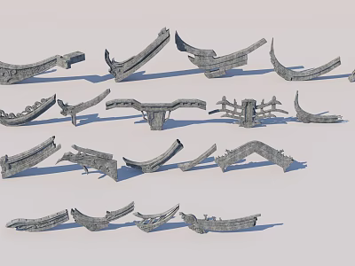 Metal Industrial Components with Various Shapes and Structural Designs 3d model