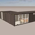 Modern Container Building With Multiple Units And Large Glass Windows Design 3d model