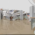 Vibrant Shopping Mall Atrium Featuring Colorful Balloons Cartoon Bear Sculpture And Shiny Floor
