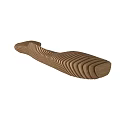Modern Wooden Outdoor Chair With Curved Wave Like Design For Comfortable Use