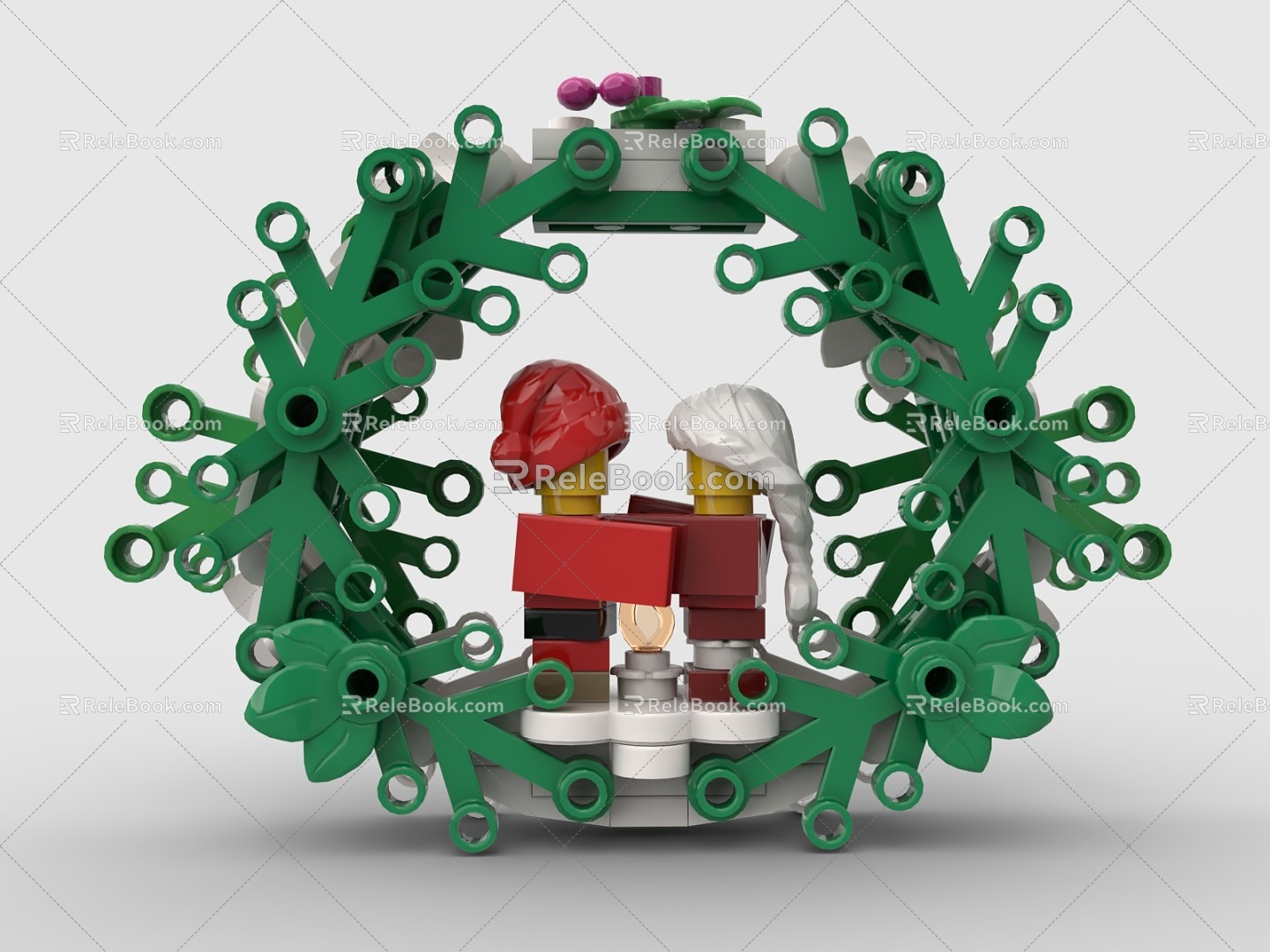 LEGO toy blocks christmas wreath christmas gift christmas christmas decoration 3d model