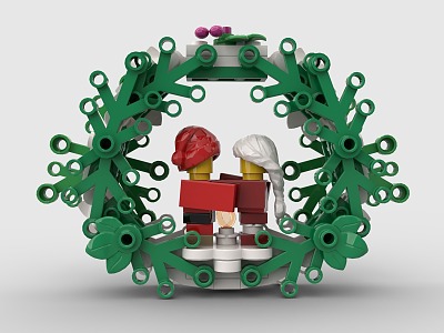 LEGO toy blocks christmas wreath christmas gift christmas decoration 3d model