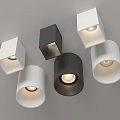 Downlight spotlight open-mounted downlight open-mounted spotlight cream wind downlight house quiet wind downlight gypsum board lamp 3d model
