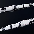 Realistic Detailed White Rocket Model With Multiple Stages Boosters And Sleek Design 3d model