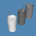Modern Wash Table Vertical Wash Table Column Basin 3d model