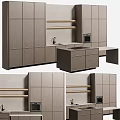 Modern Kitchen Interior Design Featuring Wooden Cabinets Island Shelves Oven And Sink