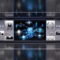 Futuristic Tech Control Room With Holographic Projections Blue Glowing Elements And Interactive Panels 3d model