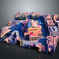 cartoon city cartoon street cartoon block old street old block miniature block miniature street 3d model