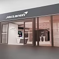 McLaren Showroom With Glass Doors Exterior And Interior Reception Desk Car