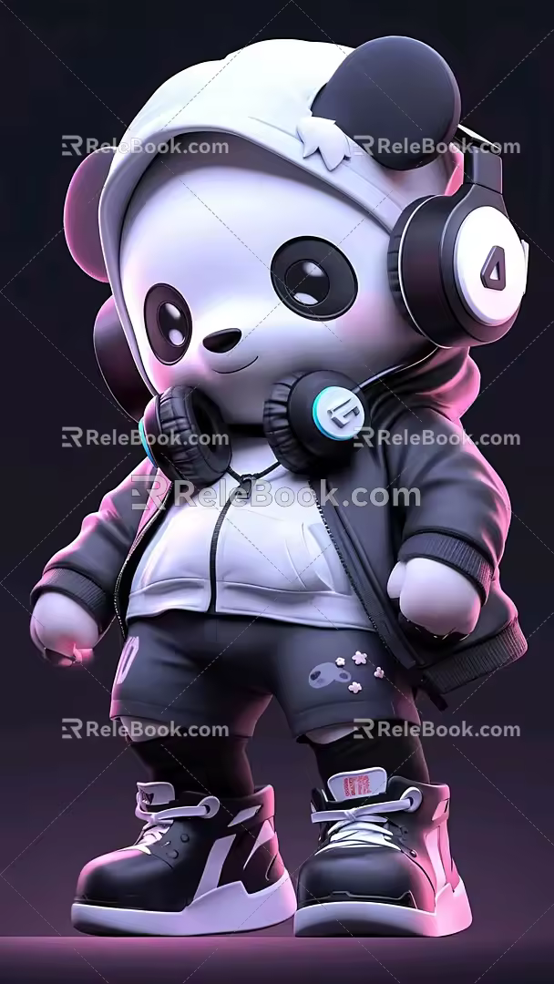 Panda Art Device Cyberpunk Art Device Robot Interactive Device Net Celebrator Interactive Device 3d model