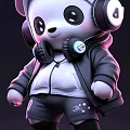 Panda Art Device Cyberpunk Art Device Robot Interactive Device Net Celebrator Interactive Device 3d model