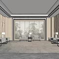 Modern Hotel Public Lounge Area With Comfortable Sofas Armchairs And Coffee Tables