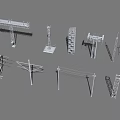 Various Electrical Power Equipment Including Utility Poles Towers And Transformers