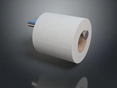 Soft Toilet Paper Roll On Metal Holder For Bathroom Household Use 3d model