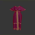 Elegant Purple Traditional Robe Featuring Gold Trim And Ornate Flowy Sleeve Design