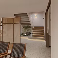 Modern Teahouse Interior Design With Bar Counter Tables Chairs And Green Plants