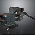Rusty Teal Metal Vice Industrial Hardware Tool For Clamping Work Use 3d model