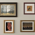 Framed Wall Art Collection Featuring Forest Giraffe Portrait And City Silhouette