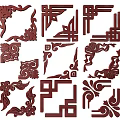 Traditional Chinese Decorative Carvings Featuring Floral Motifs Geometric Patterns And Corner Designs