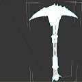 Black Spiked Battle Axe With Intricate Carvings And Long Decorative Handle