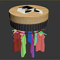 Clothing Hangers With Various Dresses Hanging On Round 3D STOCK SHOP Display Stand