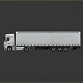 White Box Truck With Long Cargo Trailer And Multiple Wheels On Smooth Surface 3d model