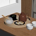 Tea Set Combination Tea Set Tea Cup Tea Pot Tea Tray 3d model