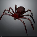 Realistic Red Spider 3D Character Design with Spiked Legs and White Tips 3d model