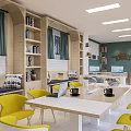 Modern Book Bar Library Room Reading Room Reading Area 3d model