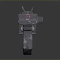 Futuristic Metallic Pistol Weapon Design With Scope Grip And Barrel Details