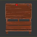 Red Wooden Desk With Matching Bench And Small Red Ball On Top