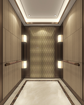 Modern Elevator Car Elevator Interior 3d model