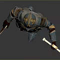Medieval Knight in Shining Armor Holding Sword And Shield With Dragon Emblem