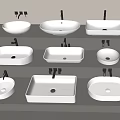Modern wash basin wash basin counter basin faucet 3d model